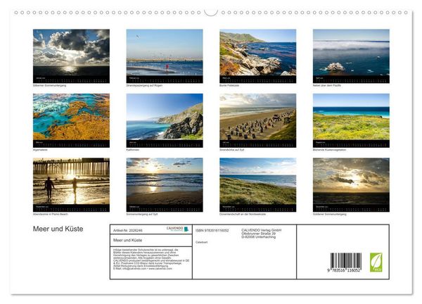 Produktbild: Meer und K&uuml;ste (hochwertiger Premium Wandkalender 2026 DIN A2 quer), Kunstdruck in Hochglanz