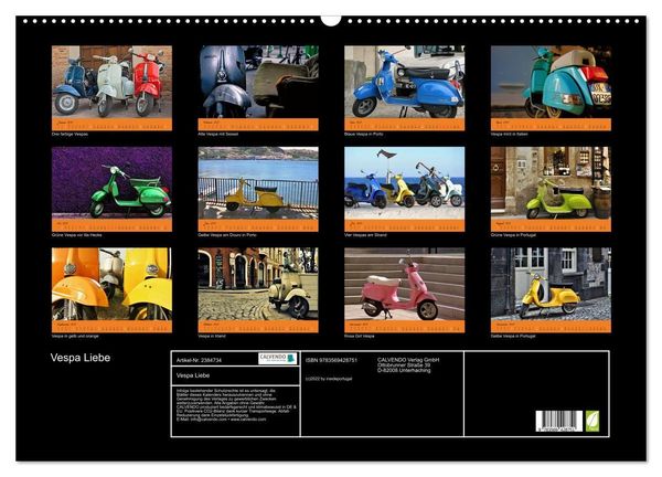 Produktbild: Vespa Liebe (Wandkalender 2027 DIN A2 quer), CALVENDO Monatskalender
