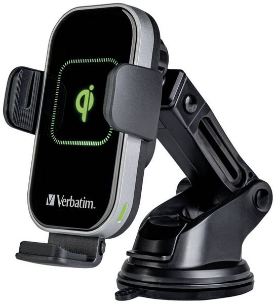 Produktbild: Verbatim Induktions-Ladeger&auml;t 15 W FWC-02 Qi Fast Wireless Car Charger 49553 Ausg&auml;nge Magnetanschluss Schwarz