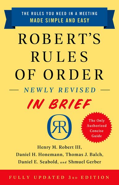 Produktbild: Robert's Rules of Order Newly Revised In Brief, 3rd edition