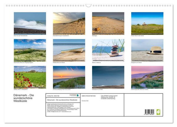 Produktbild: D&auml;nemark - Die wundersch&ouml;ne Westk&uuml;ste (Wandkalender 2026 DIN A2 quer), CALVENDO Monatskalender
