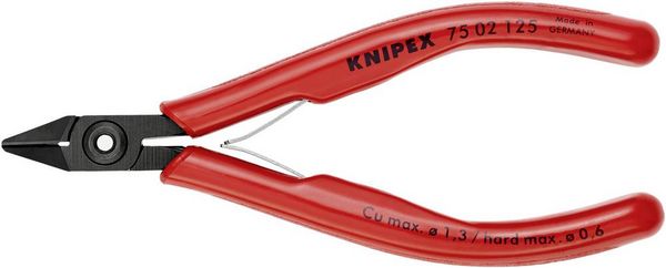 Produktbild: Knipex 75 02 125 Elektronik- u. Feinmechanik Seitenschneider mit Facette 125mm