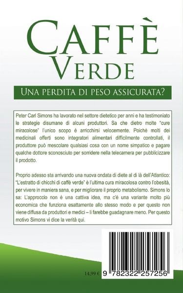 Produktbild: Caff&egrave; Verde - Una perdita di peso assicurata?