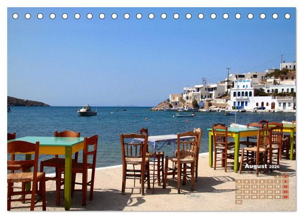 Produktbild: Liebenswertes Griechenland Amorgos und Mykonos (Tischkalender 2026 DIN A5 quer), CALVENDO Monatskalender