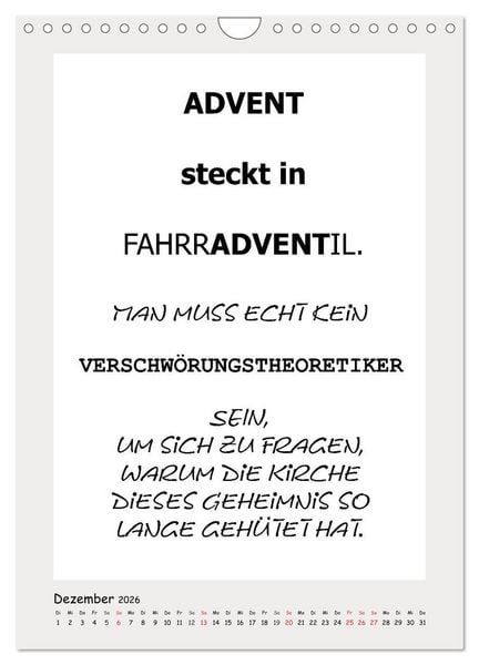 Produktbild: Spr&uuml;chekalender. Witziges f&uuml;rs B&uuml;ro (Wandkalender 2026 DIN A4 hoch), CALVENDO Monatskalender