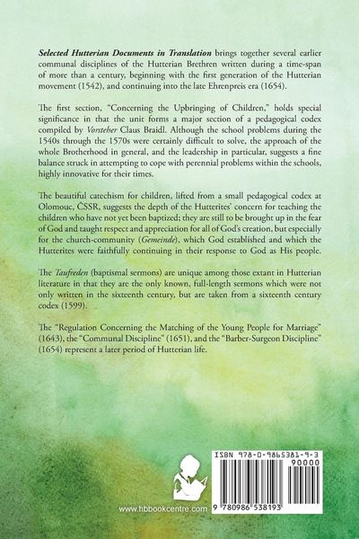 Produktbild: Selected Hutterian Documents in Translation, 1542-1654