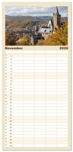 Produktbild: Familienplaner 2026 - Wernigerode - Historische Fachwerkstadt am Harz mit 5 Spalten (Wandkalender, 21 x 45 cm) CALVENDO