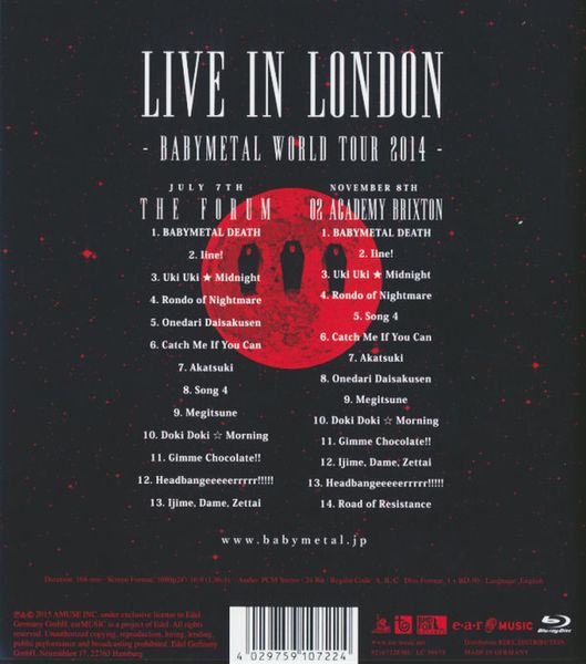 Produktbild: Babymetal - Live in London/Babymetal World Tour 2014