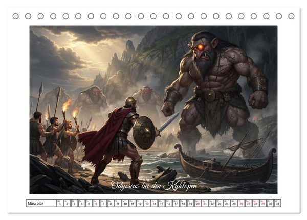 Produktbild: Die Irrfahrten des Odysseus (Tischkalender 2027 DIN A5 quer), CALVENDO Monatskalender