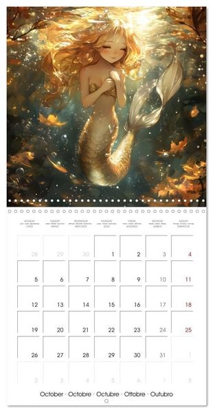 Produktbild: Mermaid Dreams - A Year of Enchanted Oceans (Wall Calendar 2026 12 &times; 12 Inch) CALVENDO 12 Month Wall Calendar