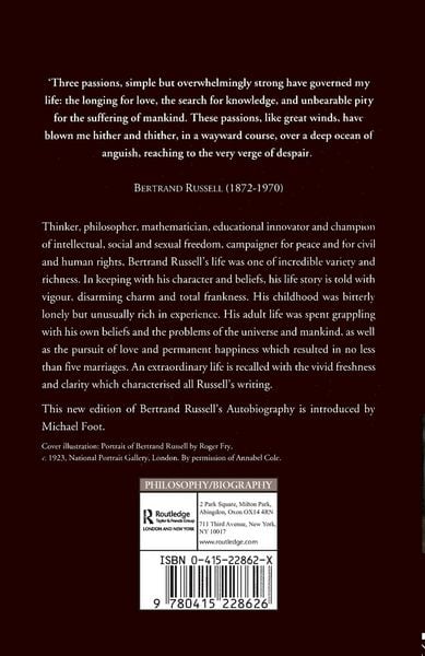 Produktbild: The Autobiography of Bertrand Russell