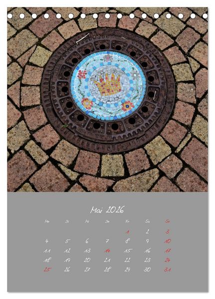 Produktbild: Faszination Kanaldeckel (Tischkalender 2026 DIN A5 hoch), CALVENDO Monatskalender