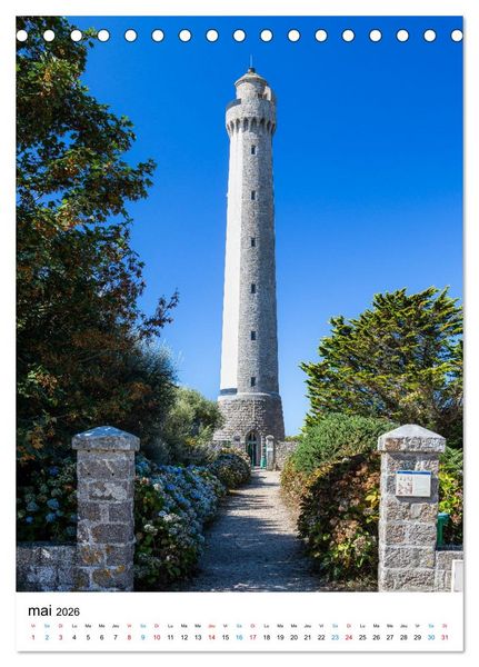Produktbild: Phares Bretons Gardiens de la c&ocirc;te bretonne (Calendrier de bureau 2026 DIN A5 horizontal), CALVENDO calendrier mensuel