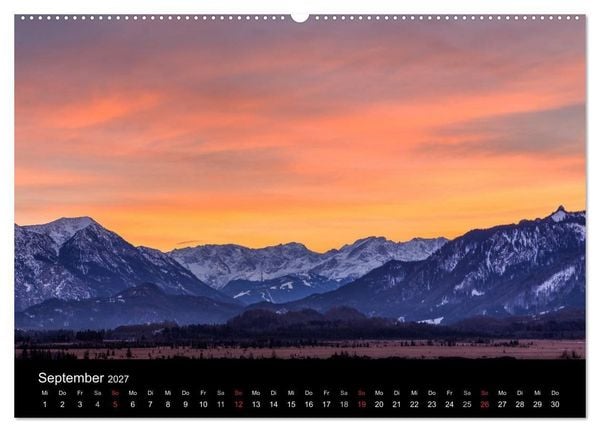Produktbild: Licht &uuml;ber oberbayrischen Bergen und Seen (Wandkalender 2027 DIN A2 quer), CALVENDO Monatskalender