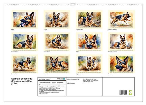 Produktbild: German Shepherds - classics around the globe (Wall Calendar 2026 DIN A2 landscape), CALVENDO 12 Month Wall Calendar