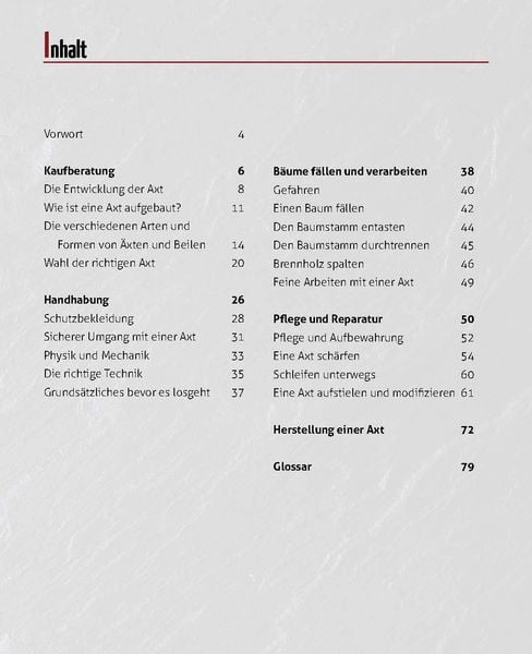Produktbild: Der Mann und seine Axt: Bau &ndash; Handhabung &ndash; Pflege