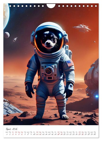 Produktbild: Chihuahua Adventure in Space (Wall Calendar 2026 DIN A4 portrait), CALVENDO 12 Month Wall Calendar