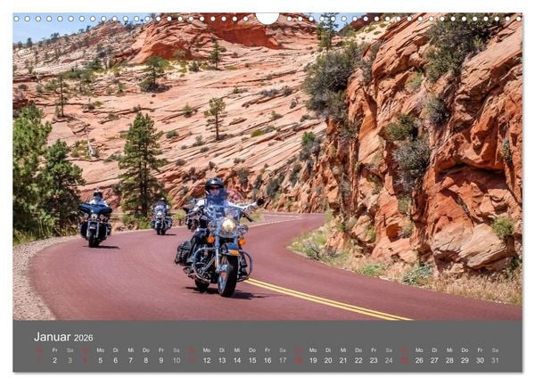 Produktbild: Biker Paradies - Die Canyons der USA (Wandkalender 2026 DIN A3 quer), CALVENDO Monatskalender