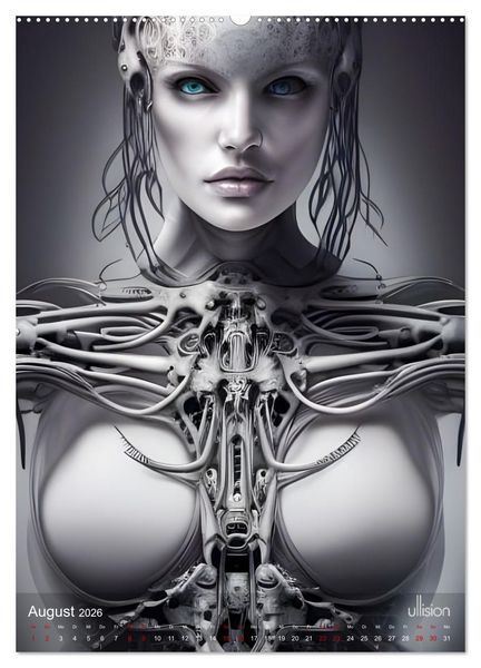 Produktbild: Biomechanic Portrait - Sch&ouml;nheit zwischen Mensch und Maschine (hochwertiger Premium Wandkalender 2026 DIN A2 hoch), Kunstdruck in Hochglanz