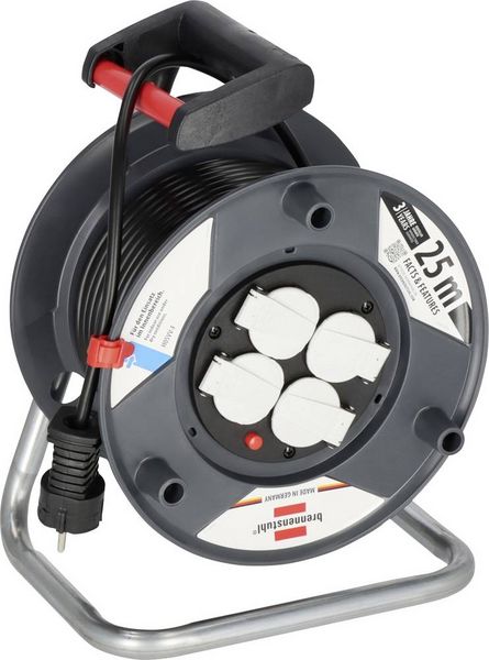 Brennenstuhl 1215056 Kabeltrommel 25.00m Schwarz Schutzkontakt-Stecker