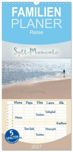 Produktbild: Familienplaner 2027 - Sylt-Momente mit 5 Spalten (Wandkalender, 21 x 45 cm) CALVENDO