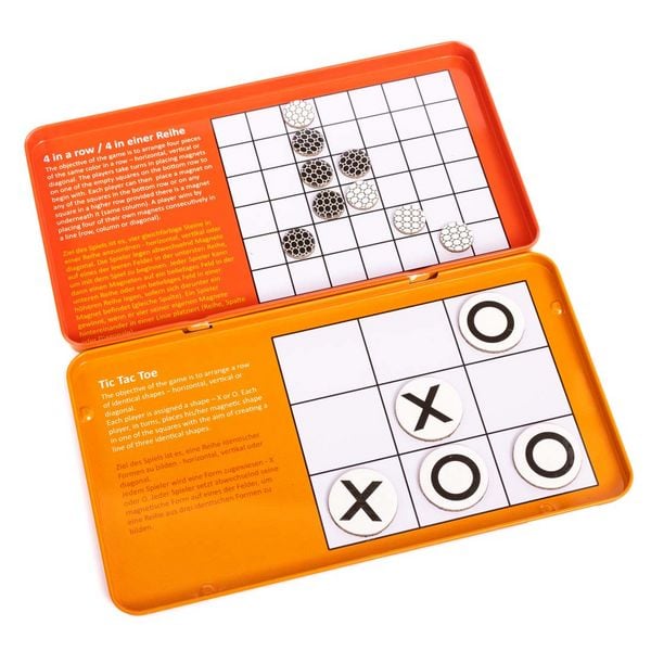 Produktbild: Magnetspiel Tic Tac Toe & 4 in einer Reihe Metalldose