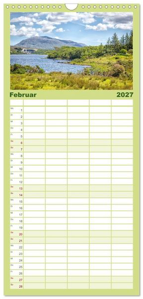 Produktbild: Familienplaner 2027 - Irland - Zauberhafte Augenblicke mit 5 Spalten (Wandkalender, 21 x 45 cm) CALVENDO