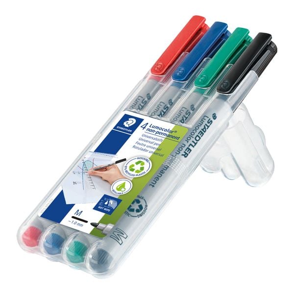 Produktbild: STAEDTLER Universalstift Lumocolor&reg; non-permanent M, 4er Set farbig