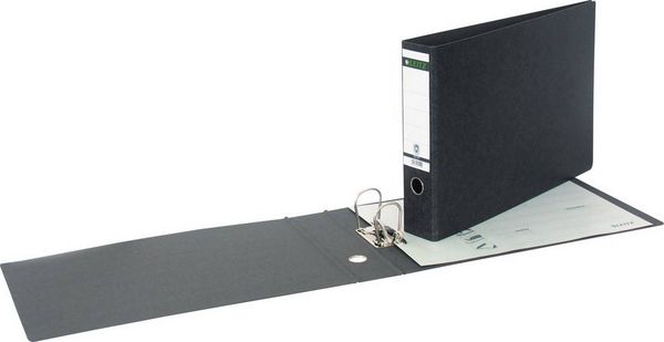 Produktbild: Leitz Ordner 1073 DIN A3 quer R&uuml;ckenbreite: 78 mm Schwarz Wolkenmarmor 2 B&uuml;gel 10730000