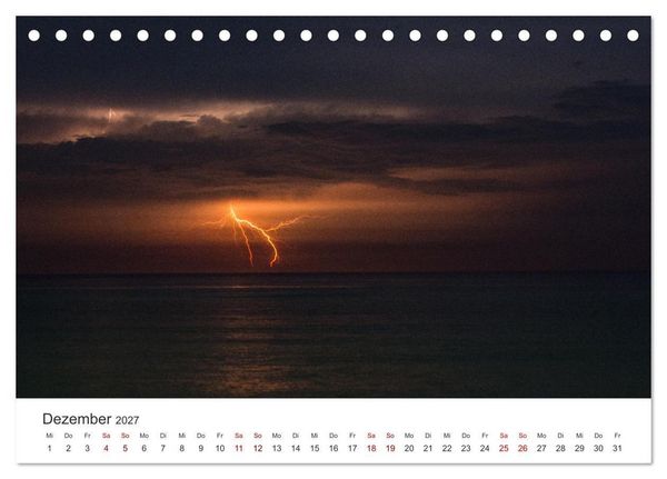 Produktbild: Gewitter - atemberaubende Naturschauspiele (Tischkalender 2027 DIN A5 quer), CALVENDO Monatskalender