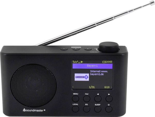 Produktbild: soundmaster IR6500SW Internet Tischradio Internet, DAB+, UKW Bluetooth&reg;, USB, WLAN, Internetradio wiederaufladbar Schwarz