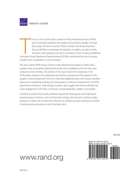 Produktbild: Soldier and Family Readiness Groups