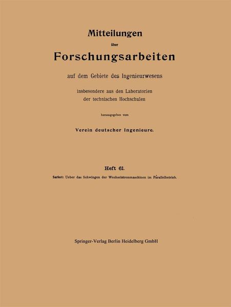Produktbild: Mitteilungen &uuml;ber Forschungsarbeiten auf dem Gebiete des Ingenieurwesens