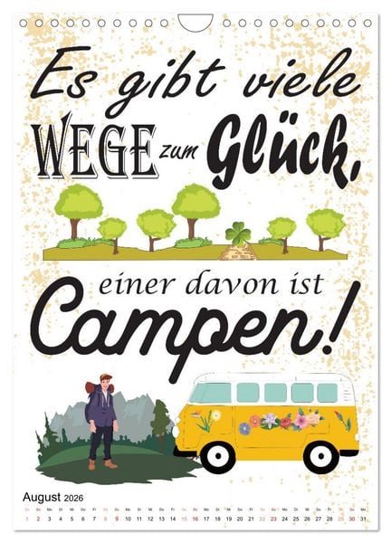 Produktbild: CampingSpr&uuml;che (Wandkalender 2026 DIN A4 hoch), CALVENDO Monatskalender