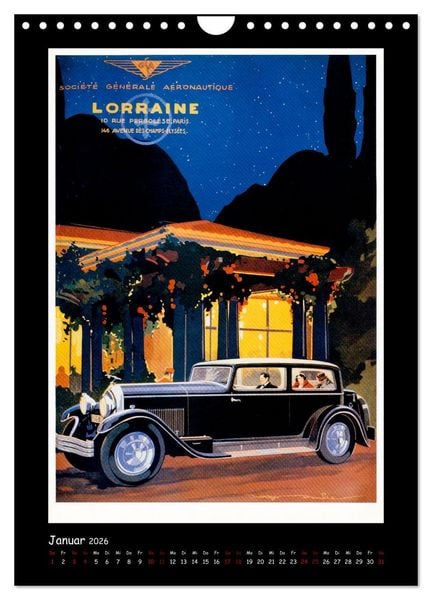 Produktbild: Historische Automobilplakate (Wandkalender 2026 DIN A4 hoch), CALVENDO Monatskalender