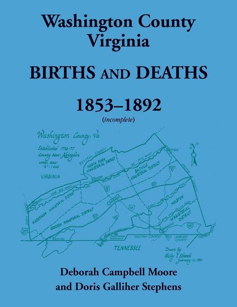 Produktbild: Washington County, Virginia Births and Deaths, 1853-1892 (incomplete)