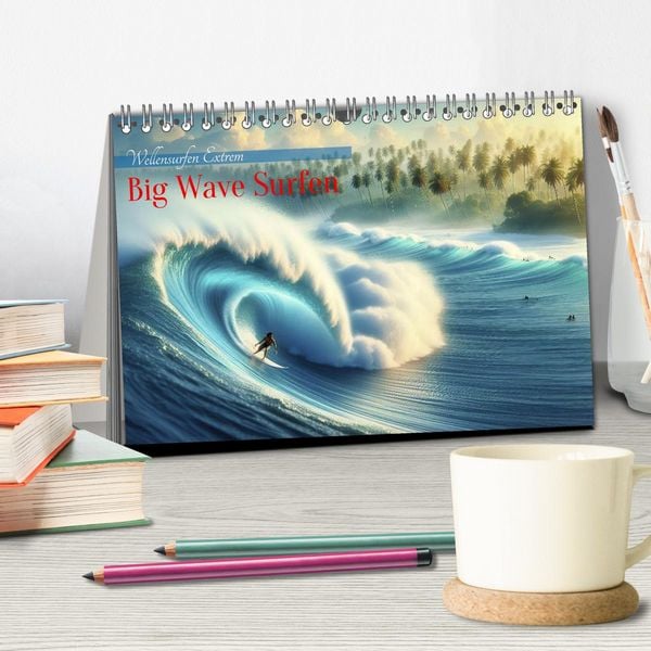Produktbild: Big Wave Surfen (Tischkalender 2026 DIN A5 quer), CALVENDO Monatskalender