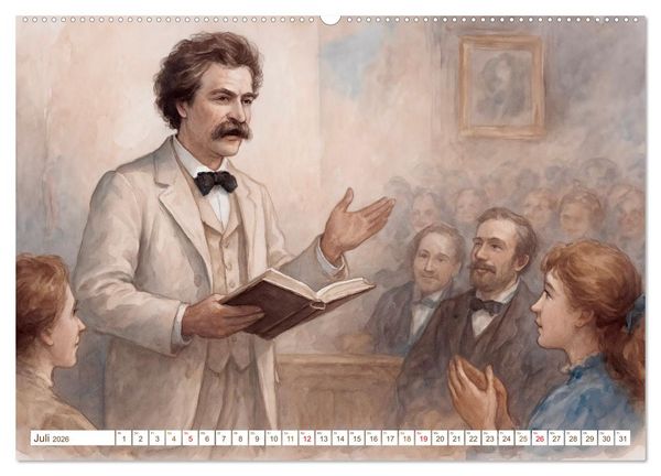 Produktbild: Mark Twain (hochwertiger Premium Wandkalender 2026 DIN A2 quer), Kunstdruck in Hochglanz