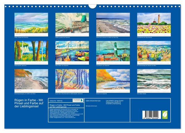 Produktbild: R&uuml;gen in Farbe - Mit Pinsel und Farbe auf der Lieblingsinsel (Wandkalender 2026 DIN A3 quer), CALVENDO Monatskalender