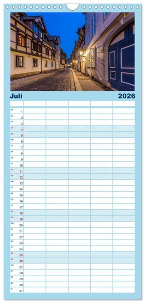 Produktbild: Familienplaner 2026 - BRAUNSCHWEIG - Abendliche Impressionen mit 5 Spalten (Wandkalender, 21 x 45 cm) CALVENDO