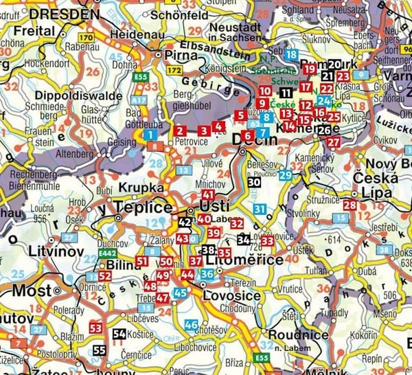 Produktbild: ROTHER Wanderf&uuml;hrer B&ouml;hmische Schweiz. 55 Touren im tschechischen Teil des Elbsandsteingebirges &ndash; mit B&ouml;hmischem Mittelgebirge