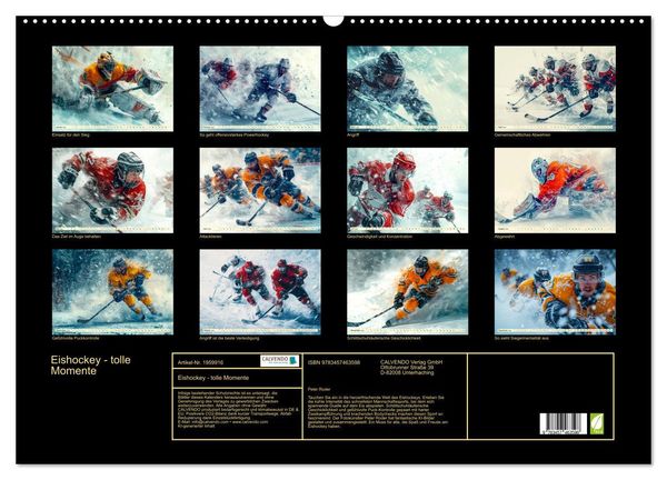 Produktbild: Eishockey - tolle Momente (Wandkalender 2026 DIN A2 quer), CALVENDO Monatskalender