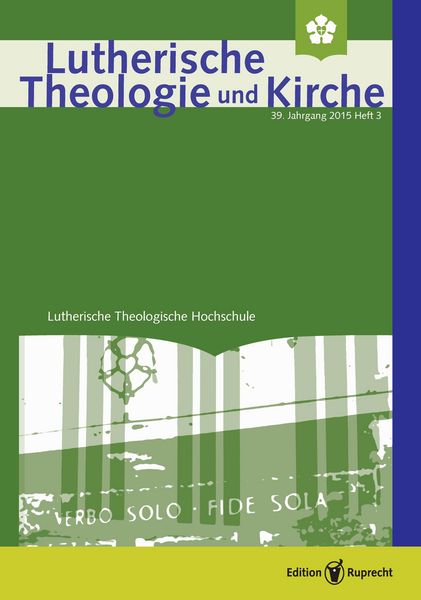 Produktbild: Lutherische Theologie und Kirche 3/2015