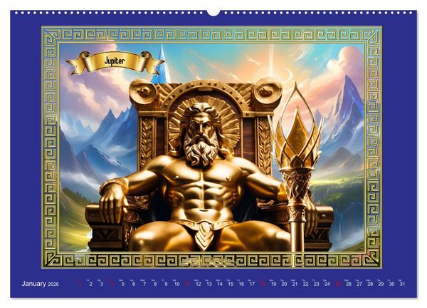 Produktbild: Roman Gods - under the spell of mythology (High Quality Premium Wall Calendar 2026 DIN A2 landscape),CALVENDO 12 Month Wall Calendar