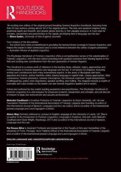 Produktbild: The Routledge Handbook of Forensic Linguistics
