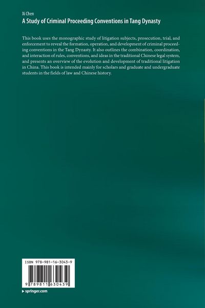 Produktbild: A Study of Criminal Proceeding Conventions in Tang Dynasty