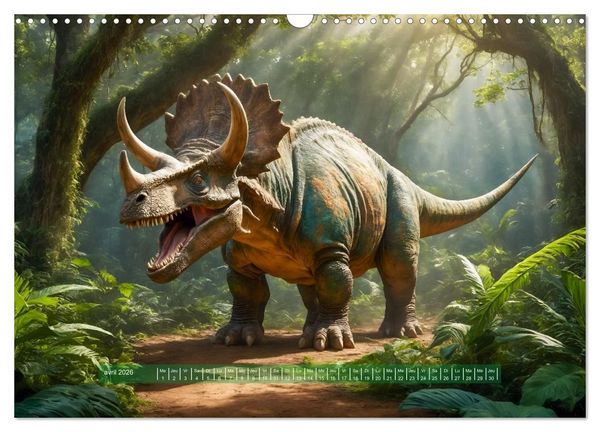 Produktbild: Un voyage vers le pass&eacute; - D&eacute;couverte de la faune (Calendrier mural 2026 DIN A3 vertical), CALVENDO calendrier mensuel