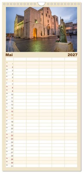 Produktbild: Familienplaner 2027 - Italien - Tief im S&uuml;den mit 5 Spalten (Wandkalender, 21 x 45 cm) CALVENDO