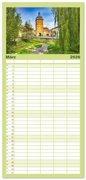 Produktbild: Familienplaner 2026 - Bad Staffelstein - Gottesgarten am Obermain mit 5 Spalten (Wandkalender, 21 x 45 cm) CALVENDO