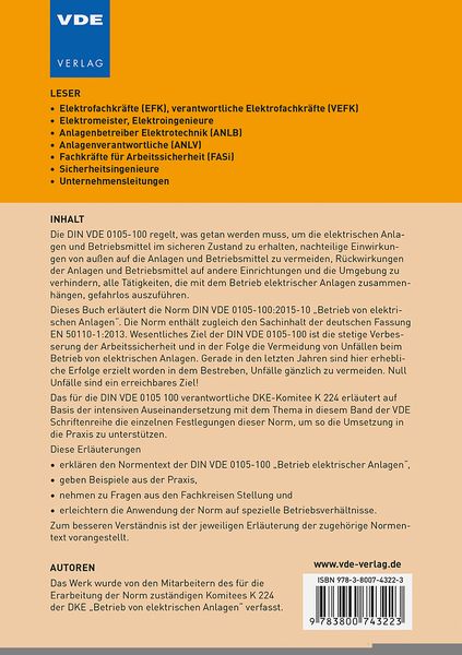 Produktbild: Betrieb von elektrischen Anlagen